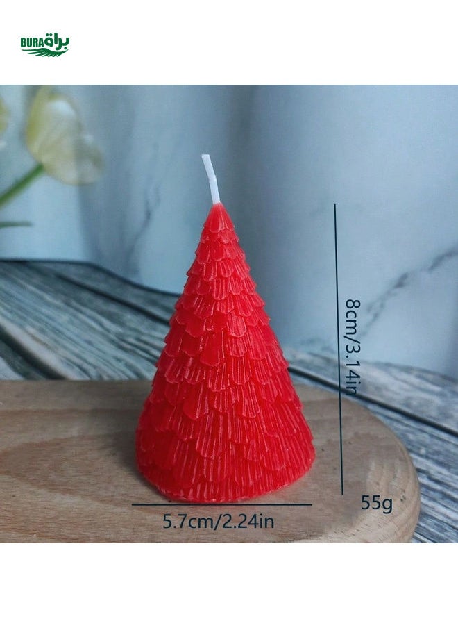 1pc Handmade Christmas Tree Shaped Scented Candle Ornament, May Have Slight Color Difference