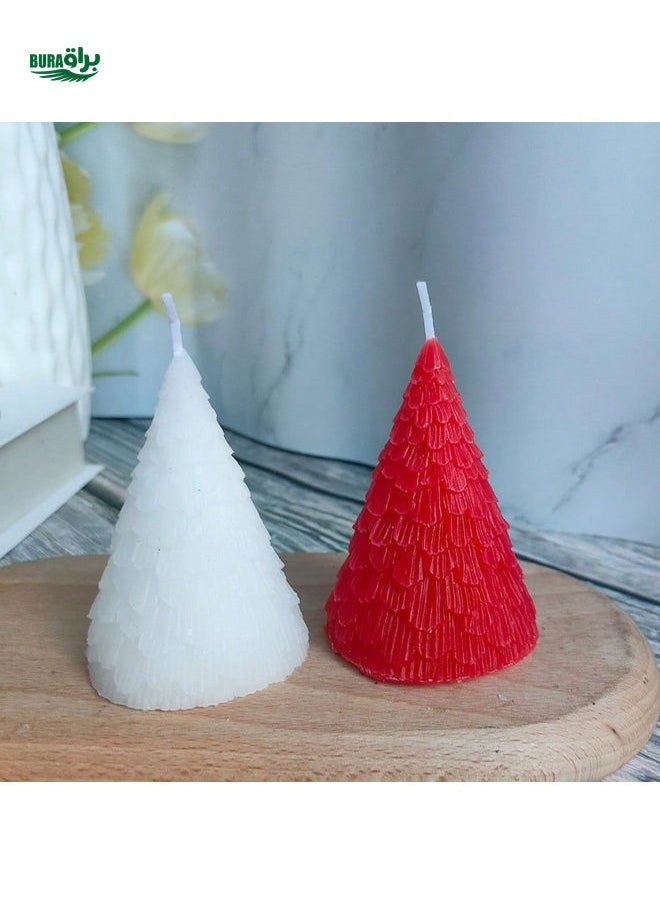 1pc Handmade Christmas Tree Shaped Scented Candle Ornament, May Have Slight Color Difference