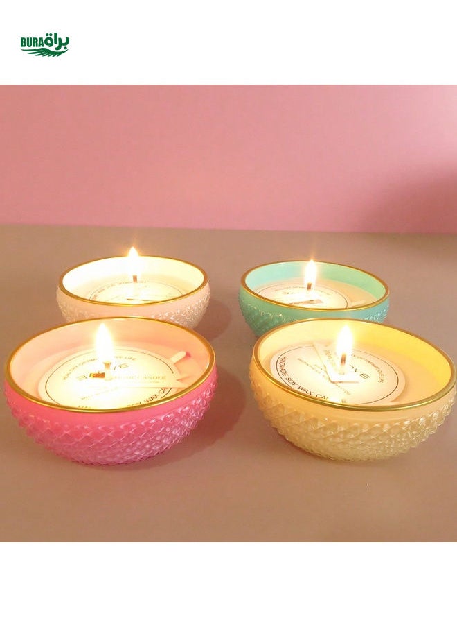 1pc Home Scented Candle Set, 4 Unique Fragrances, Suitable For Christmas Party Tabletop Decor, Wedding Party Dinner, Home & Festival