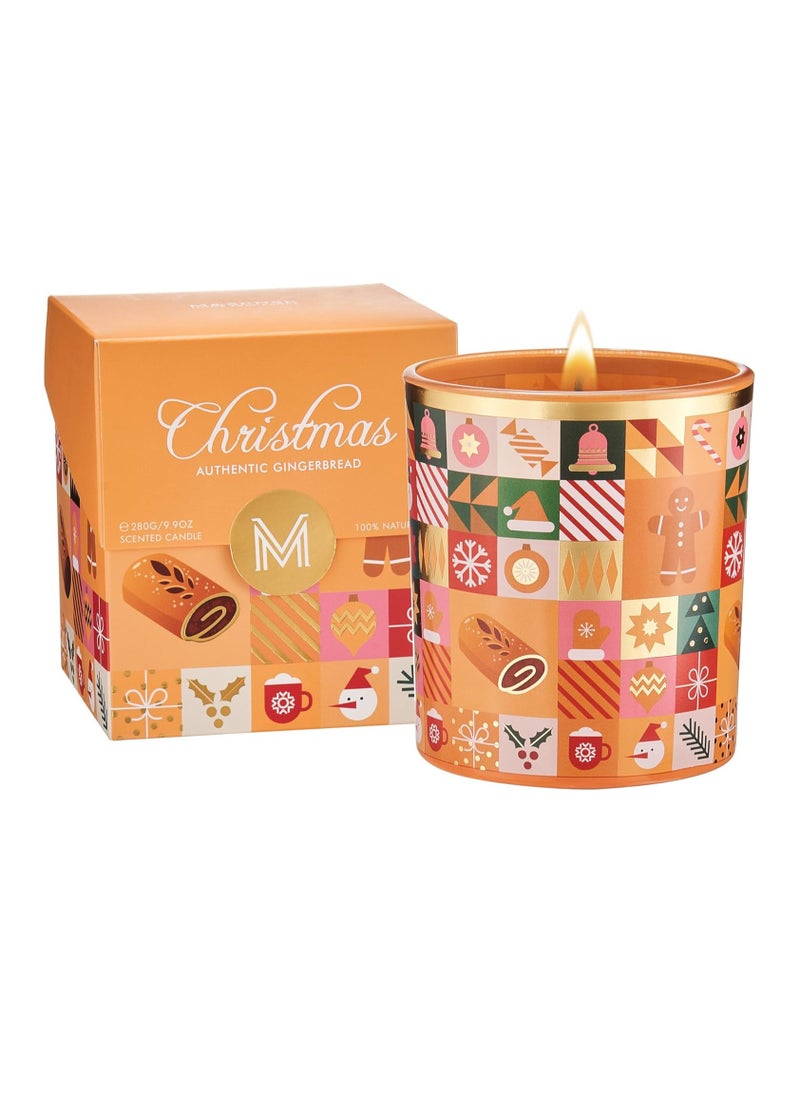 Authentic Gingerbread Scented Candle, Cozy Holiday Fragrance, 280g