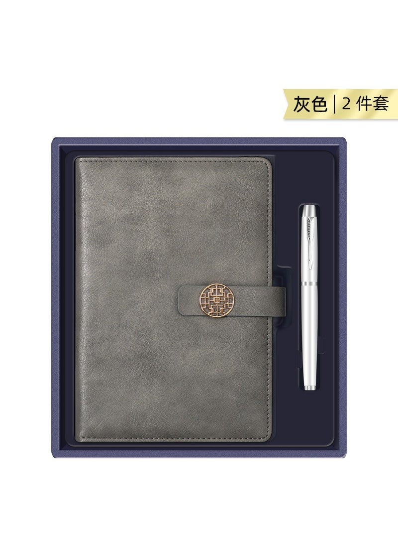 Custom Business Gift Sets for Corporate Events silver-national tide buckle this round pen