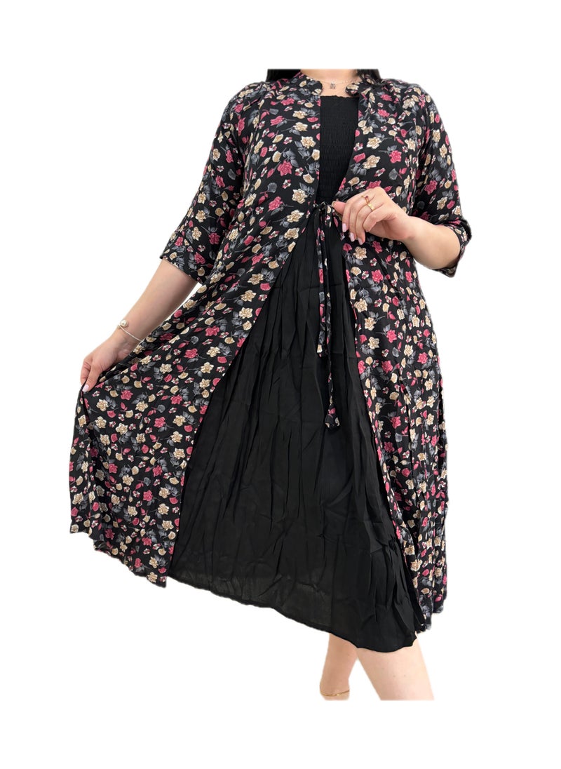 Zebees Floral Print Stylish & Comfortable Rayon Maternity Dress