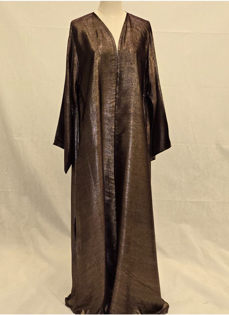 Shiny Maroon Crepe Satin Abaya