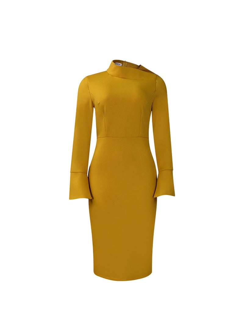 2023 Autumn Winter Long Sleeve Bodycon Plus Size Dress Green