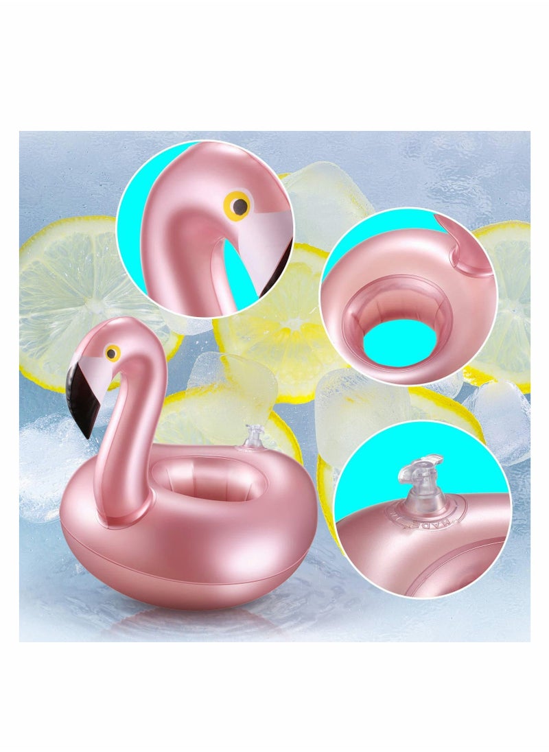 12PCS Hawaiian Party Decorations, Giant Inflatable Flamingo Pool Float Rose Gold Swim Ring Flamingo Float Water Toy For Fun，12 Pack Inflatable Flamingos Pink Pool Toys