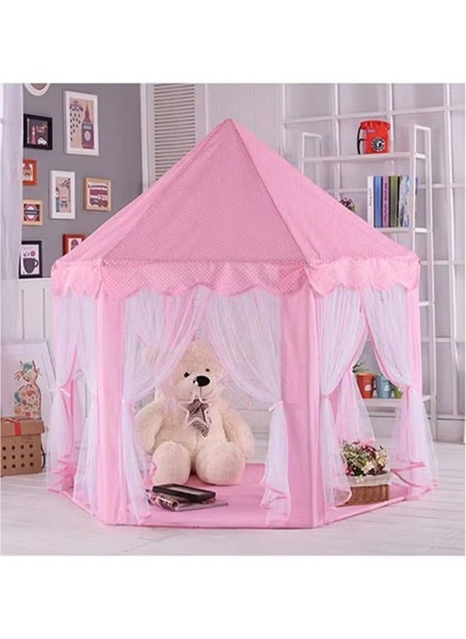 Children's hexagonal Princess Castle tent indoor and outdoor amusement tent children's toys pink