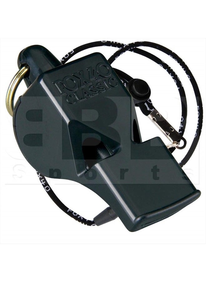 Classic Official Whistle with Break Away Lanyard (Black)