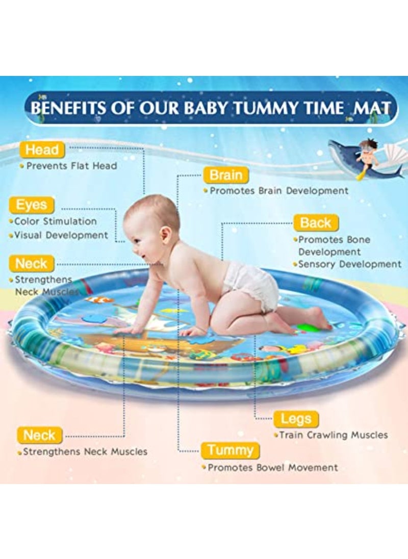 Baby Tummy Time Water Play Mat, Infant Baby Water Mat Toys for 0 3 6 9 12 Months Newborn Infant Toddler Boy Girl