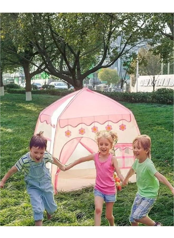 Children's tent, game tent, pink castle indoor and outdoor children's room 51x51x40 inches