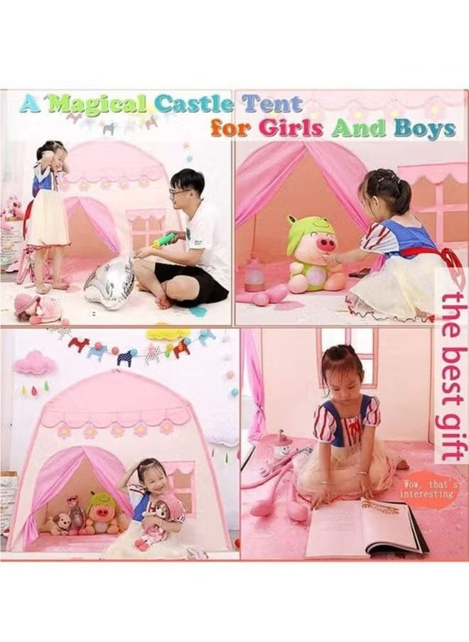 Children's tent, game tent, pink castle indoor and outdoor children's room 51x51x40 inches