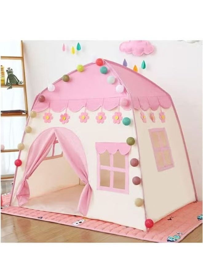 Children's tent, game tent, pink castle indoor and outdoor children's room 51x51x40 inches