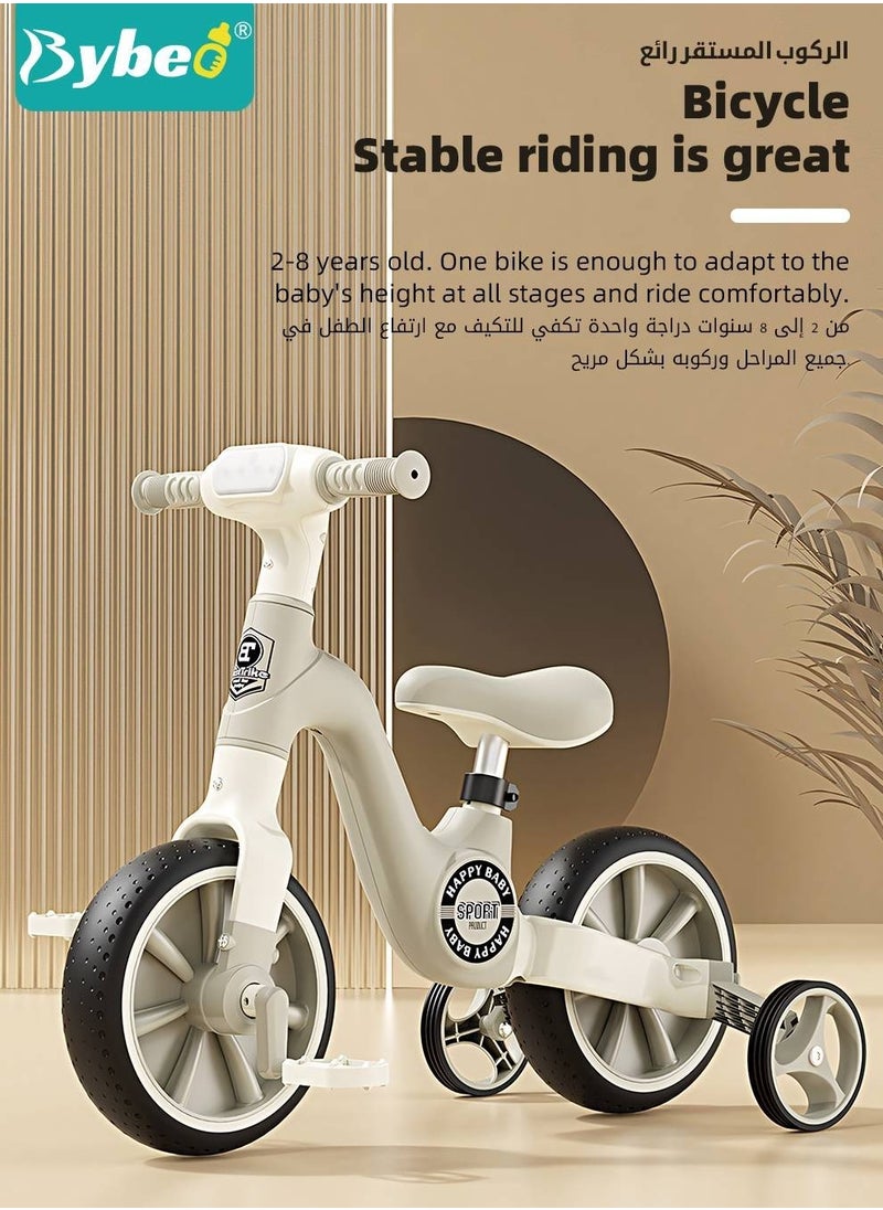 2-in-1 Kids Tricycle & Toddler Balance Bike, Children Training Bicycle With Detachable Pedals and Adjustable Seat and Wheels for Boys Girls 2-8 Years Old