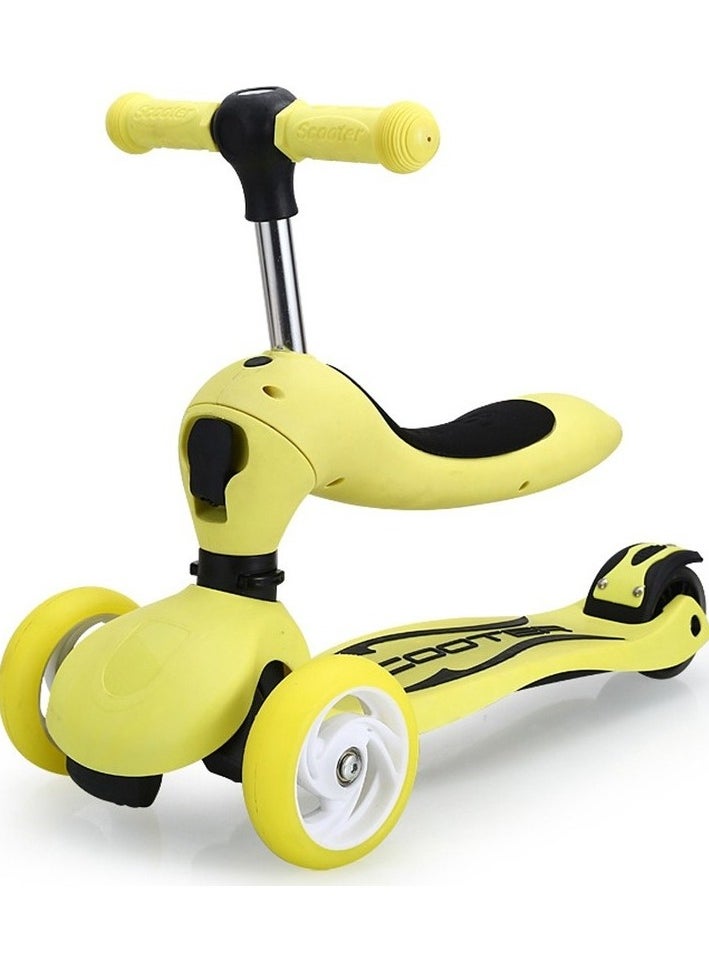 BUYFUN 4-wheeled Child Scooter 1-2-6-8 years old Colour:Yellow