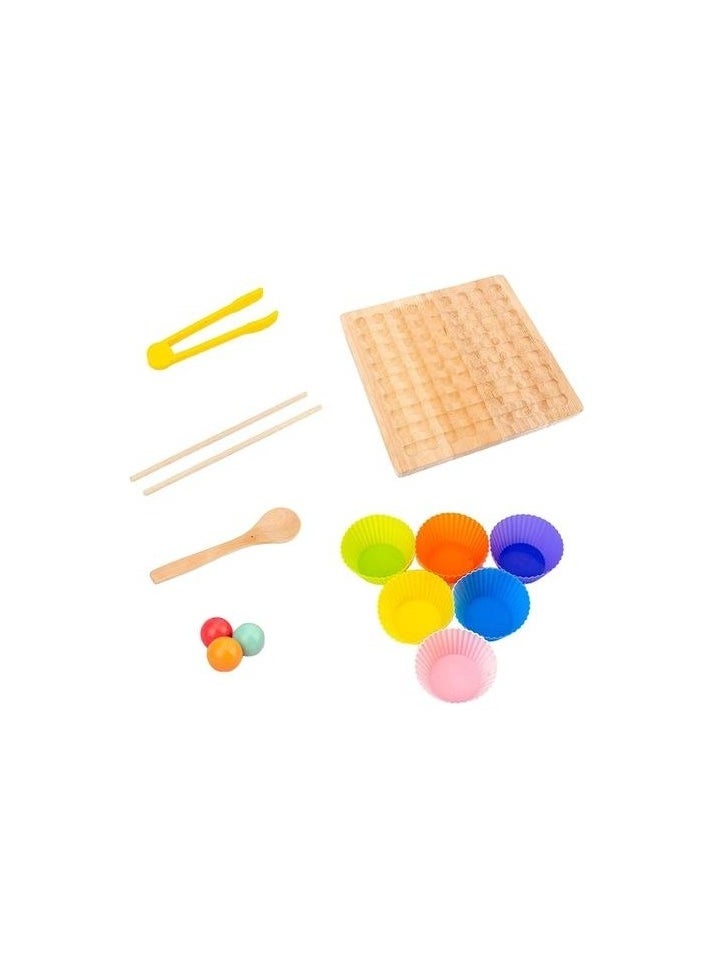 Wooden Montessori Children Hands Brain Education Clip Bead Puzzle Colour:Colourful