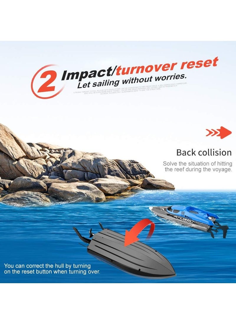 Remote Control Boat High Speed 30KM/H Waterproof IPV7 2.4GHz 4 Channel Racing Boat for Kids and Adults