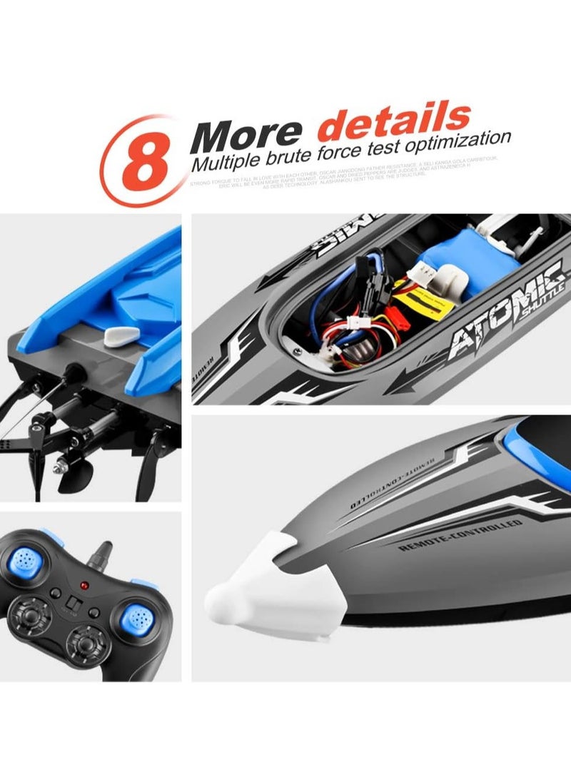 Remote Control Boat High Speed 30KM/H Waterproof IPV7 2.4GHz 4 Channel Racing Boat for Kids and Adults