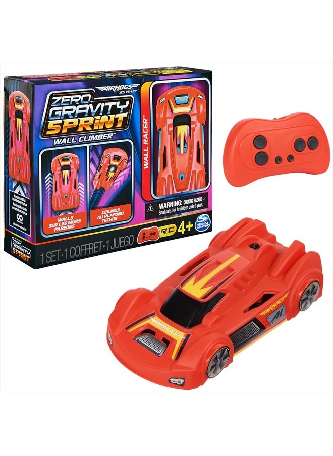 , Zero Gravity Sprint RC Car Wall Climber, Red USB Micro B Rechargeable Indoor Wall Racer, Over 4-Inches, Kids Toys for Kids Ages 4 and up