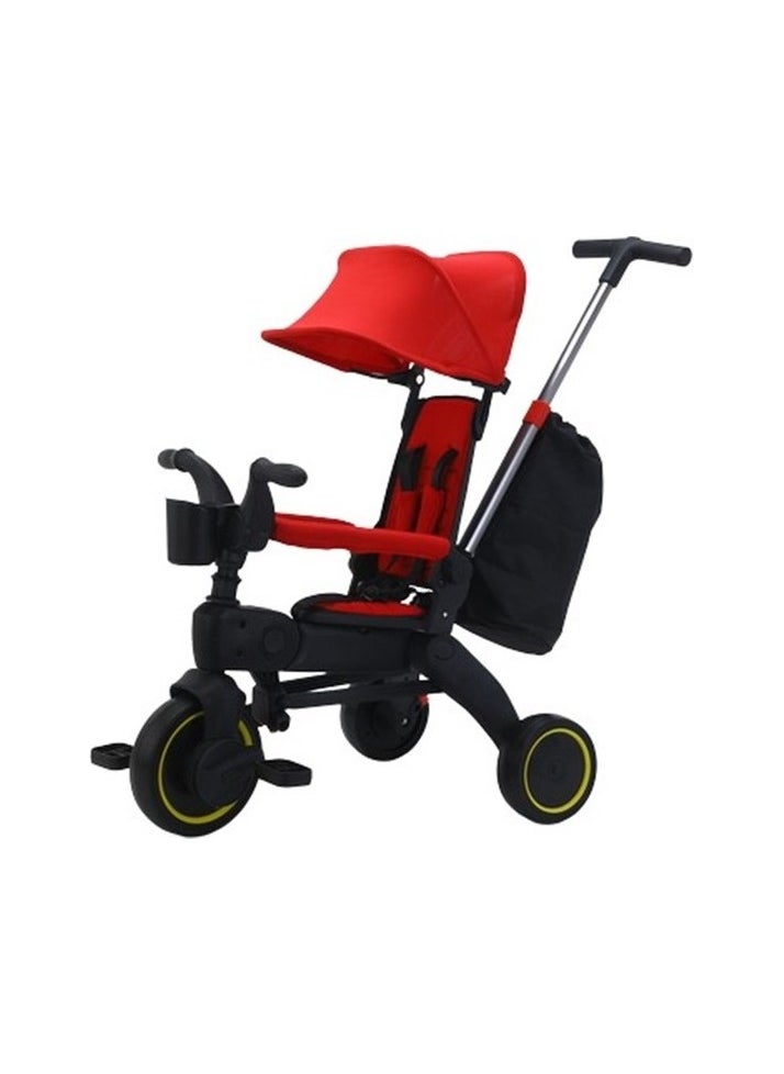 Three -wheeled foldable baby bike Colour:Red - black