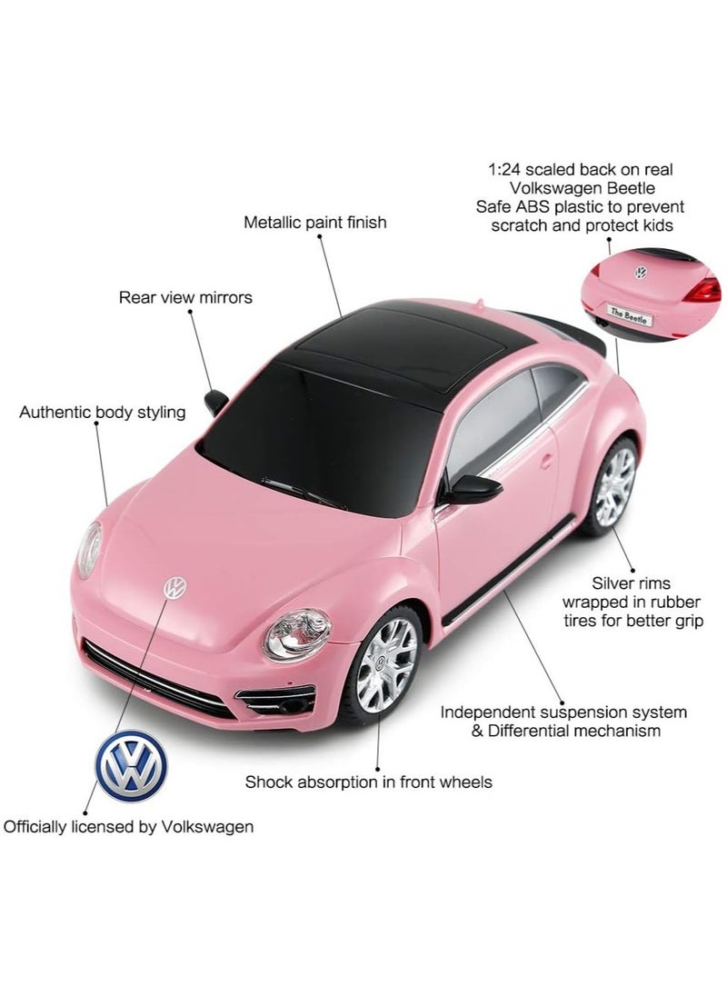 RASTAR Beetle Remote Control Car, 1:24 Scale Beetle RC Toy Car for Kids, Pink Beetle