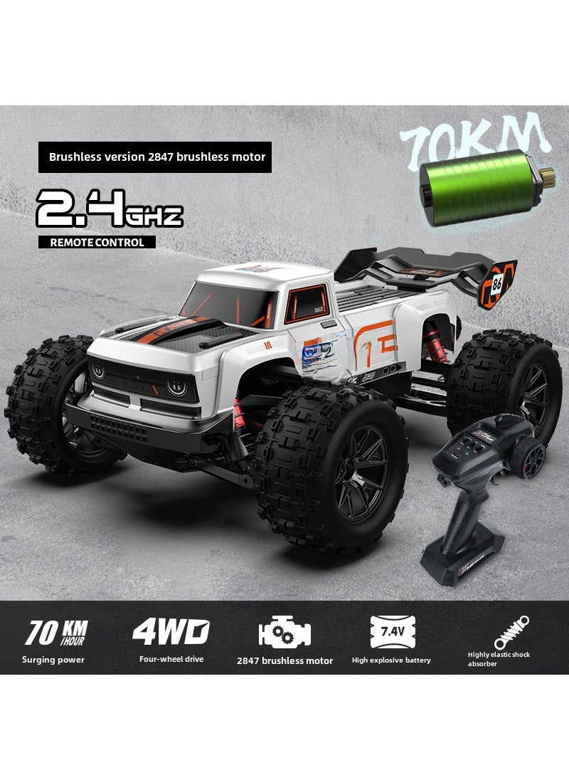 High-Speed RC Climber Drift Remote Control Car White Orange-Brushless Edition