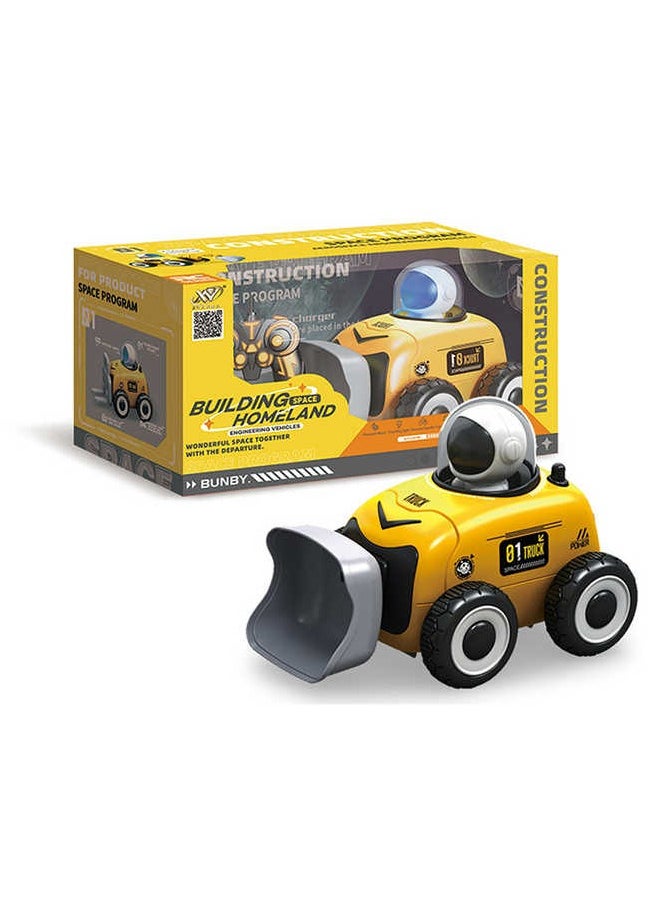 Remote Control JCB Truck RC Truck Construction Toy for Kids Space Theme with Dazzle Lights and Music 360° Rotation Rechargeable for Boys and Girls