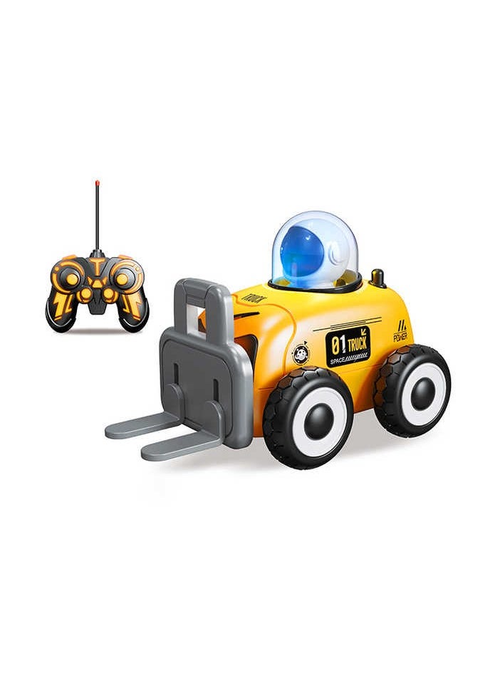 Remote Control JCB Truck RC Truck Construction Toy for Kids Space Theme with Dazzle Lights and Music 360° Rotation Rechargeable for Boys and Girls