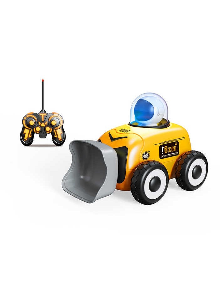 Remote Control JCB Truck RC Truck Construction Toy for Kids Space Theme with Dazzle Lights and Music 360° Rotation Rechargeable for Boys and Girls