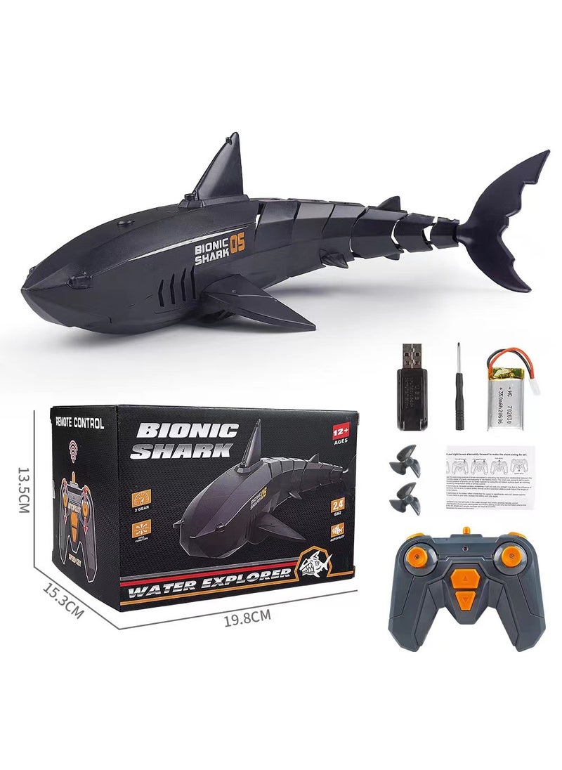 2.4G RC Shark Wireless Charging Toy for Kids Black color box