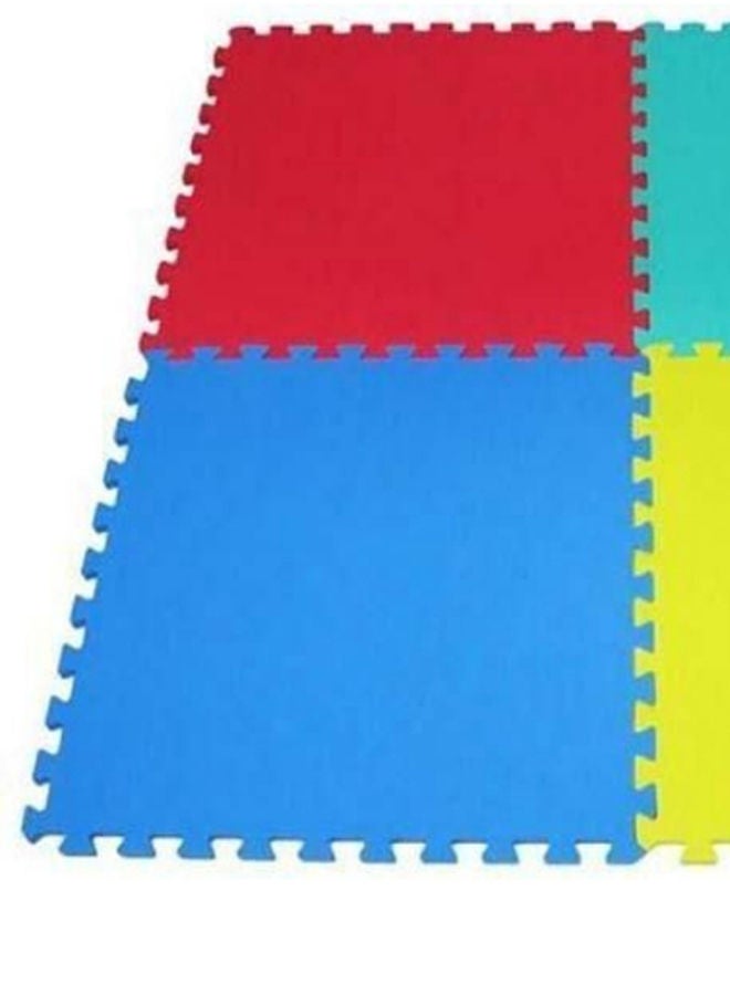 4-Piece Portable Lightweight Compact Authentic Interlocking Floor Foam Mat Set 120 x 120centimeter