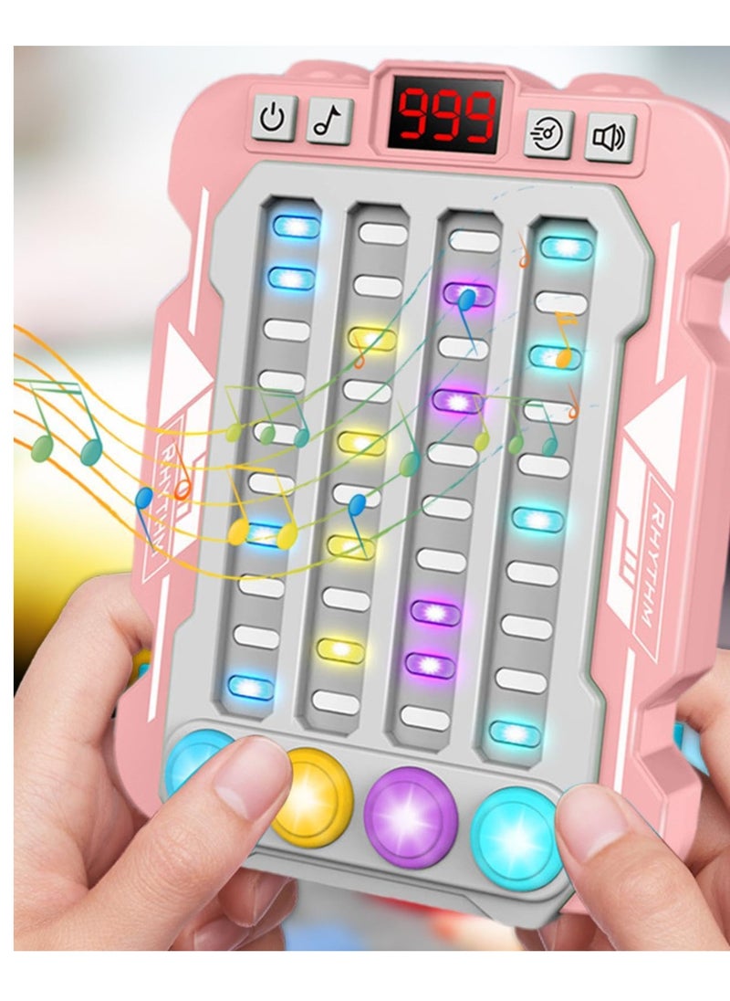 Colorful Rhythm Game Machine, Musical Button Table Game, Portable Music Push Games, Interactive Lighting Quick Push Machine Adjustable Modes Lighting Games for Kids Boys and Girls