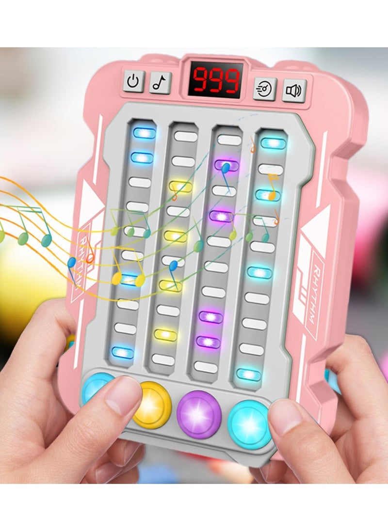 Colorful Rhythm Game Machine, Musical Button Table Game, Portable Music Push Games, Interactive Lighting Quick Push Machine Adjustable Modes Lighting Games for Kids Boys and Girls