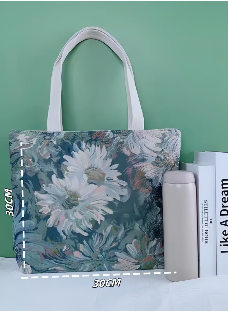 Monet Garden Canvas Tote