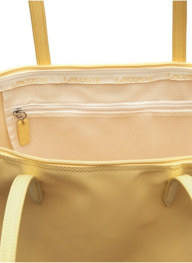 Fashionable multifunctional large capacity zipper handbag shoulder bag in beige color