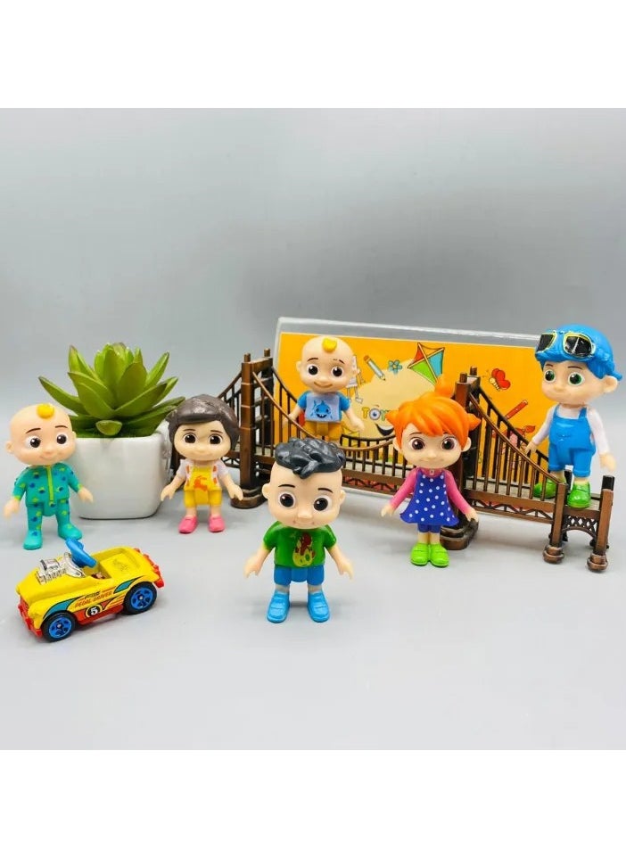 Cocomelon Character Friends & Family 6-Pack 6 Inch Figures Set for Babies and Toddlers Educational & Fun Toys