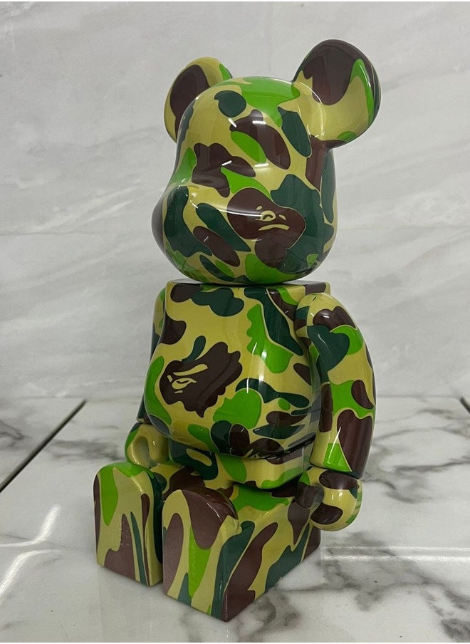 Brick Bear Green Camouflage Trendy Culture Statue Doll Ornaments