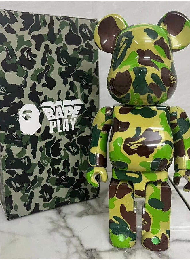 Brick Bear Green Camouflage Trendy Culture Statue Doll Ornaments