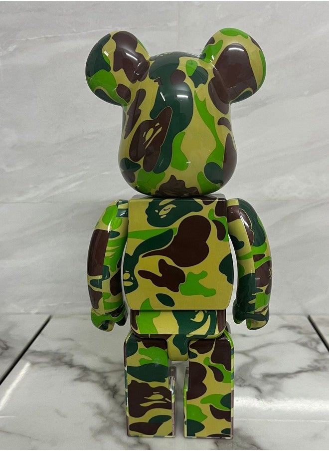 Brick Bear Green Camouflage Trendy Culture Statue Doll Ornaments