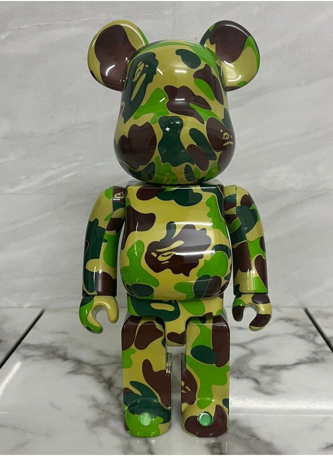 Brick Bear Green Camouflage Trendy Culture Statue Doll Ornaments