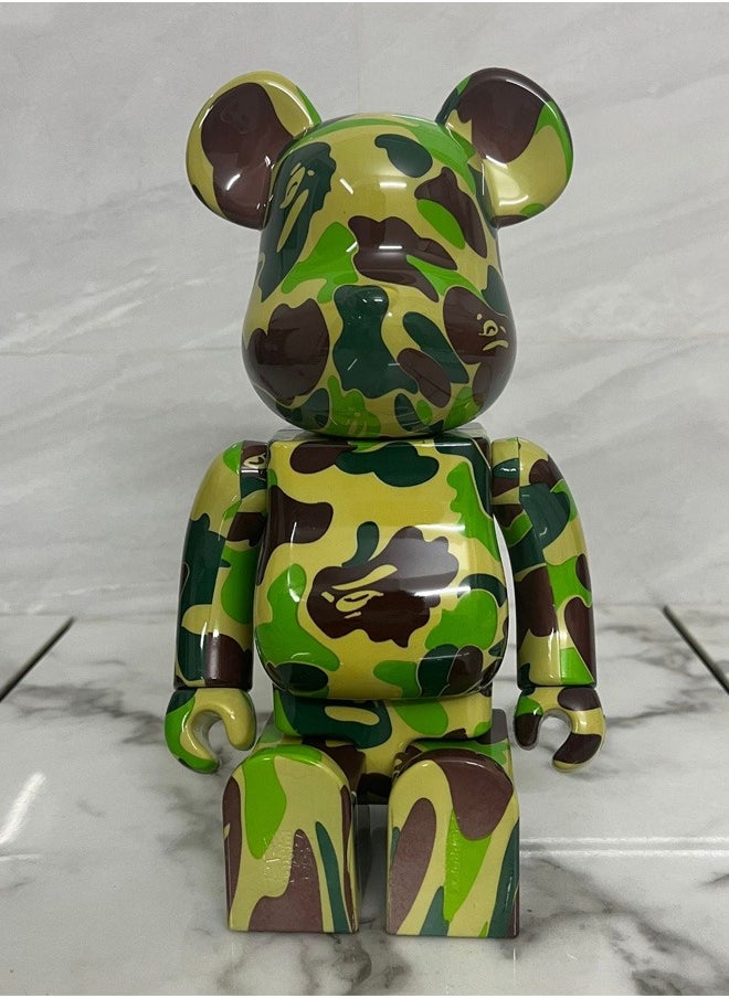 Brick Bear Green Camouflage Trendy Culture Statue Doll Ornaments