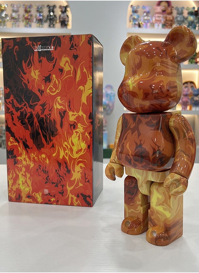 Brick Bear Flame Graffiti Trendy Culture Statue Doll Ornaments