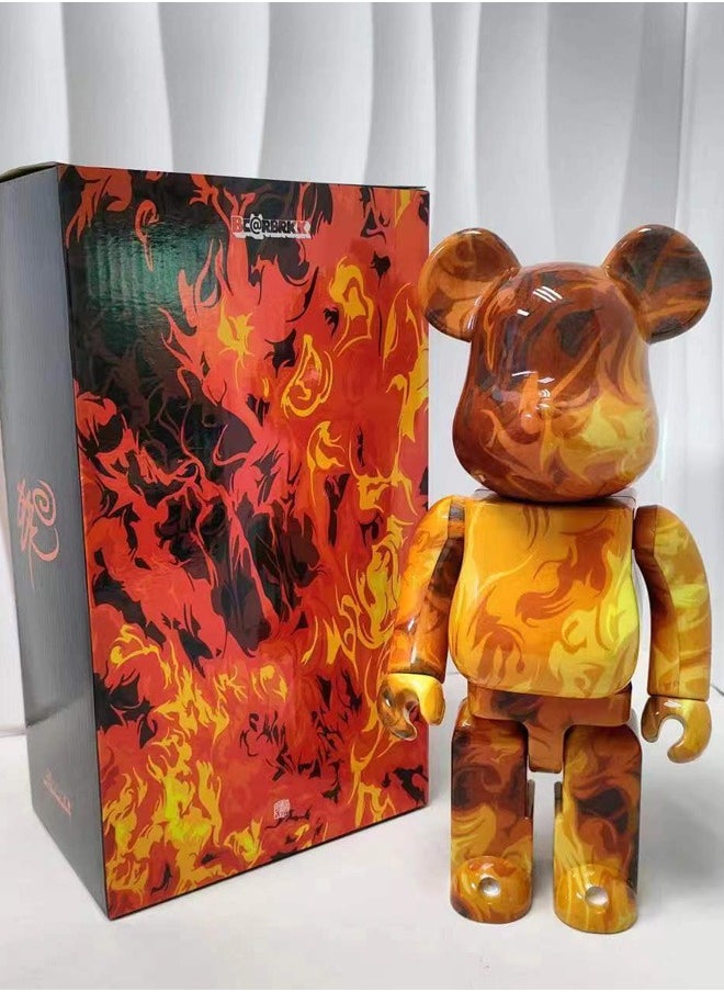 Brick Bear Flame Graffiti Trendy Culture Statue Doll Ornaments