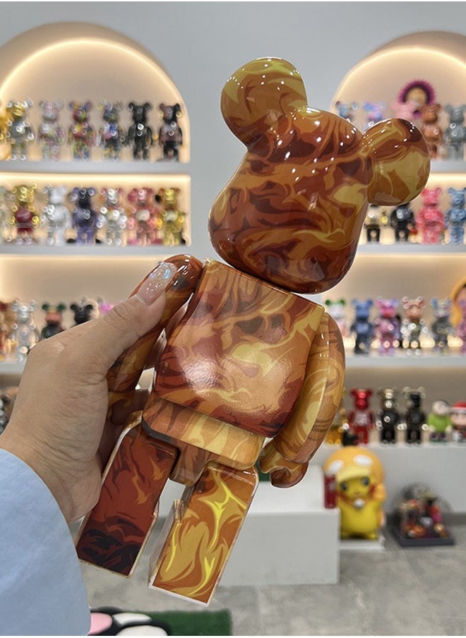 Brick Bear Flame Graffiti Trendy Culture Statue Doll Ornaments