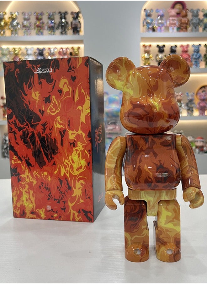 Brick Bear Flame Graffiti Trendy Culture Statue Doll Ornaments