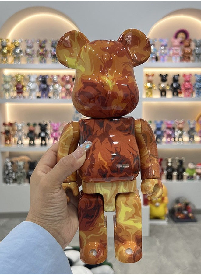 Brick Bear Flame Graffiti Trendy Culture Statue Doll Ornaments