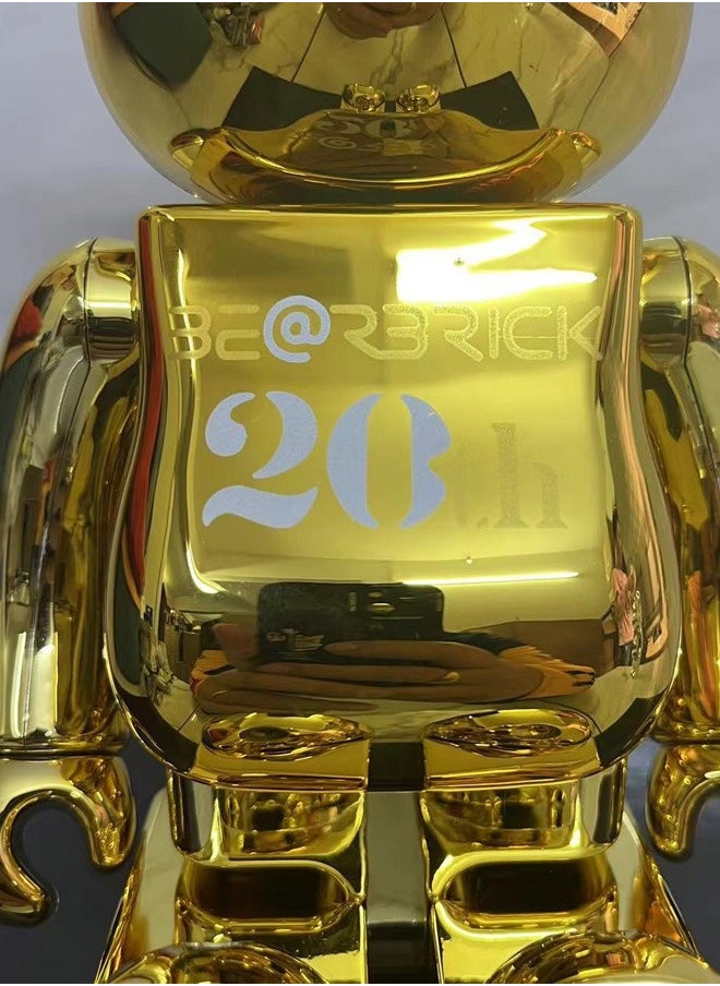 Bearbrick 20th Anniversary Gold Trendy Culture Statue Doll Ornaments