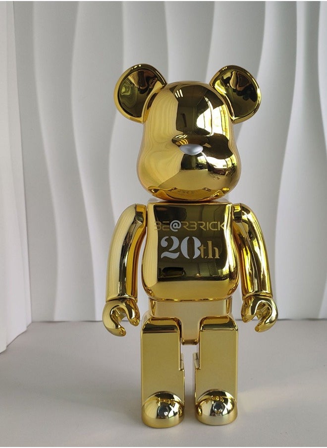 Bearbrick 20th Anniversary Gold Trendy Culture Statue Doll Ornaments