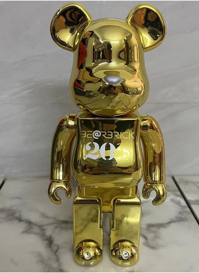 Bearbrick 20th Anniversary Gold Trendy Culture Statue Doll Ornaments