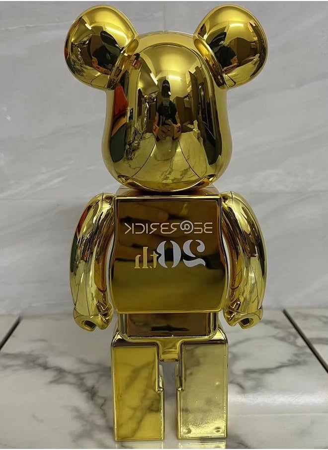 Bearbrick 20th Anniversary Gold Trendy Culture Statue Doll Ornaments