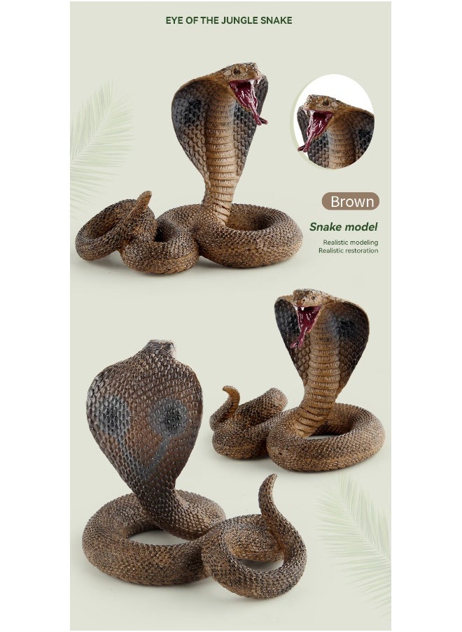 Realistic Amphibious Reptile Cobra Figurine Model – Static Decorative Piece