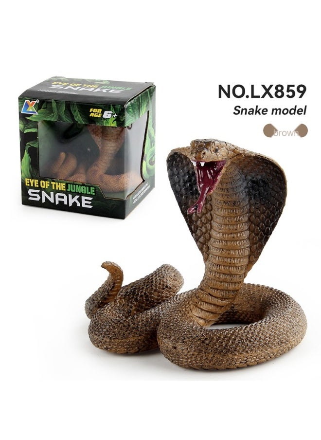 Realistic Amphibious Reptile Cobra Figurine Model – Static Decorative Piece